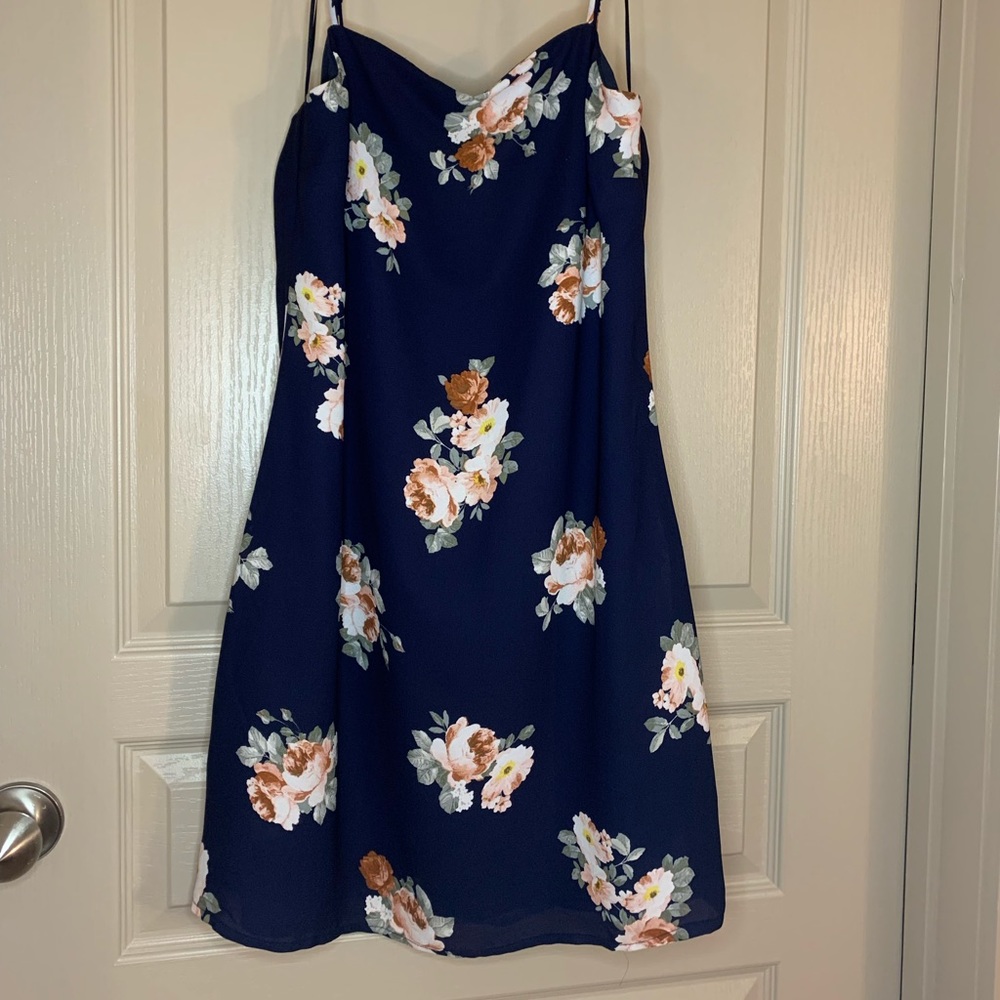 Navy Floral Dress